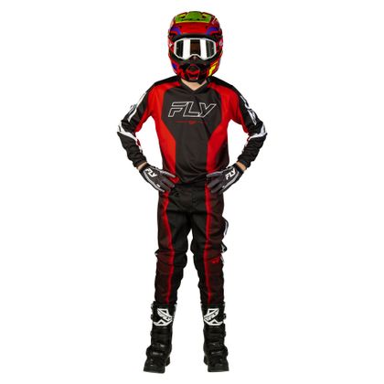 Maillot cross Fly F-16 - RAZE - ENFANT - Noir / Rouge