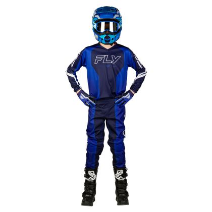Maillot cross Fly F-16 - RAZE - ENFANT - Bleu / Blanc