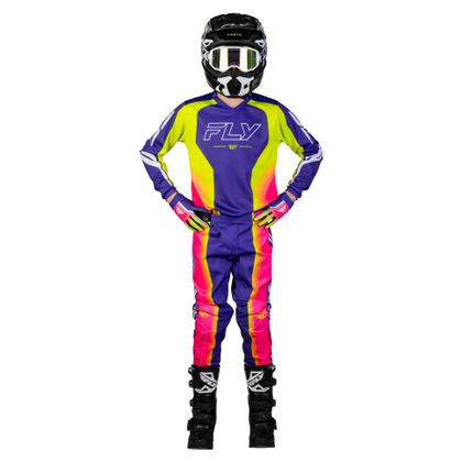 Maillot cross Fly F-16 - RAZE - ENFANT - Purple/Red/Yellow