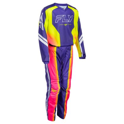 Pantalon cross Fly F-16 - RAZE - ENFANT - Purple/Red/Yellow