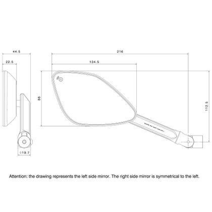 Rétroviseur Rizoma BLIND SPOT (la paire) Universel - Gris