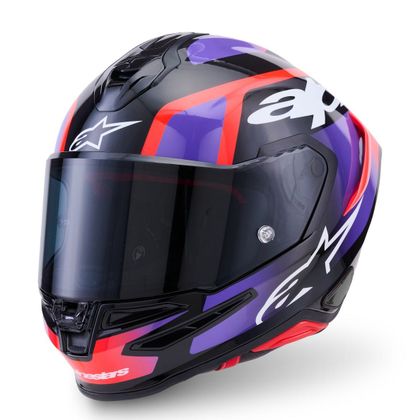 Casque intégral Alpinestars S-R7 LUMEN BRILLANT - Noir / Violet Ref : AP4420 