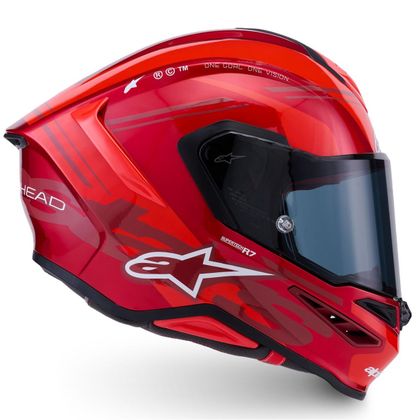 Casque intégral Alpinestars S-R7 A-CORE BRILLANT - Rouge / Blanc