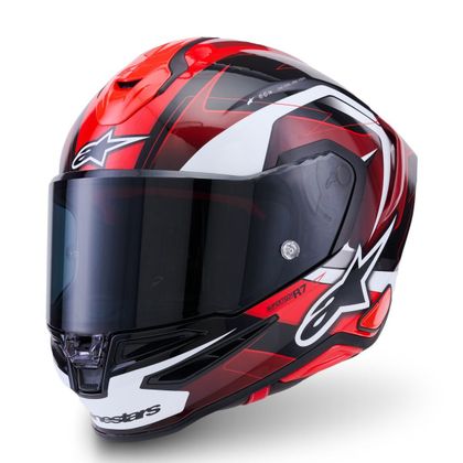 Casque intégral Alpinestars S-R7 KINETIS BRILLANT - Noir / Rouge Ref : AP4422 