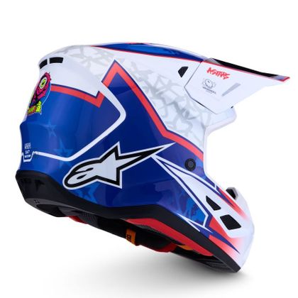 Kask cross Alpinestars S-M7 BLASTER 2027 - Biały / Czerwony