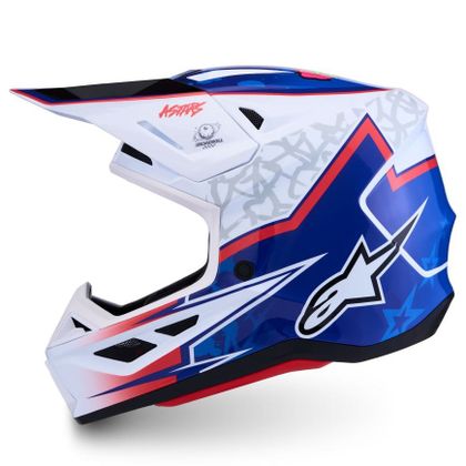 Kask cross Alpinestars S-M7 BLASTER 2027 - Biały / Czerwony
