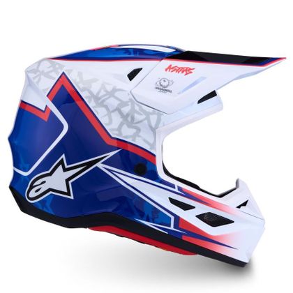 Kask cross Alpinestars S-M7 BLASTER 2027 - Biały / Czerwony