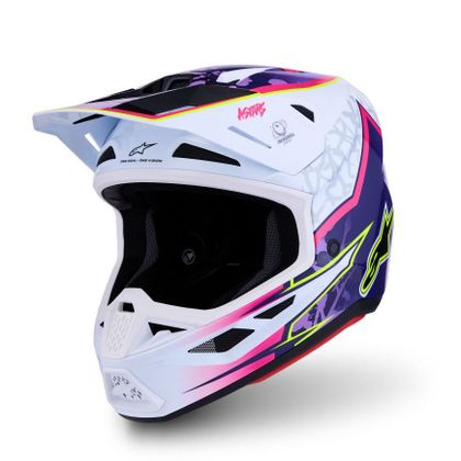 Casque cross Alpinestars S-M7 BLASTER 2027 - Violet / Blanc Ref : AP4451 