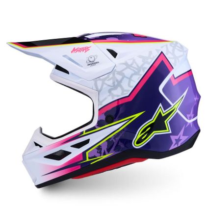 Casque cross Alpinestars S-M7 BLASTER 2027 - Violet / Blanc