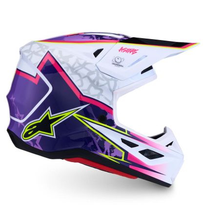 Casque cross Alpinestars S-M7 BLASTER 2027 - Violet / Blanc