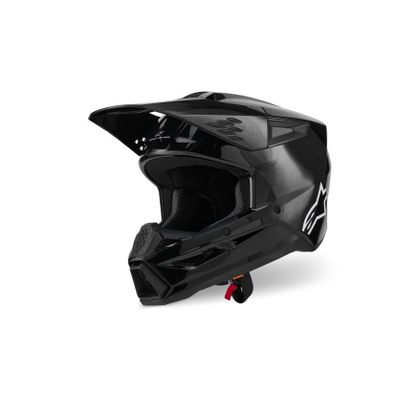 Casque cross Alpinestars S-M3 SOLID 2025 - Noir / Blanc Ref : AP3957 