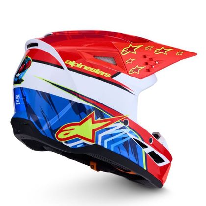 Casque cross Alpinestars S-M3 FALCON 2027 - Rouge / Bleu