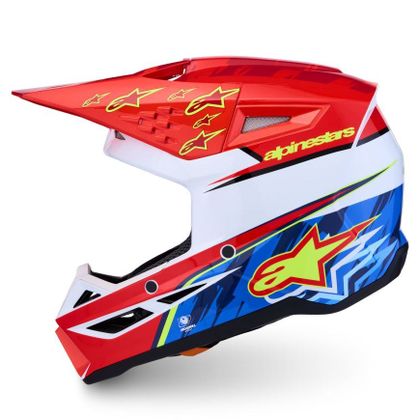 Casque cross Alpinestars S-M3 FALCON 2027 - Rouge / Bleu