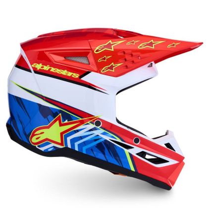 Casque cross Alpinestars S-M3 FALCON 2027 - Rouge / Bleu