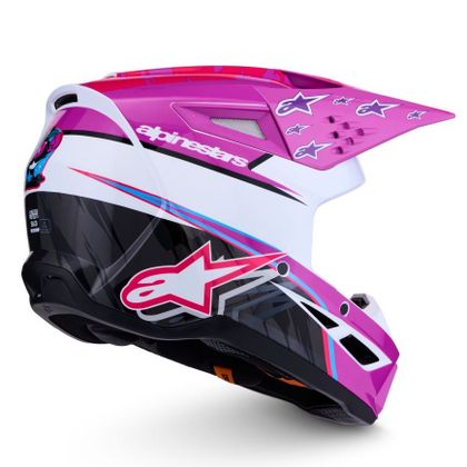 Casque cross Alpinestars S-M3 FALCON 2027 - Violet / Gris