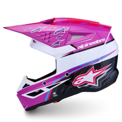 Casque cross Alpinestars S-M3 FALCON 2027 - Violet / Gris