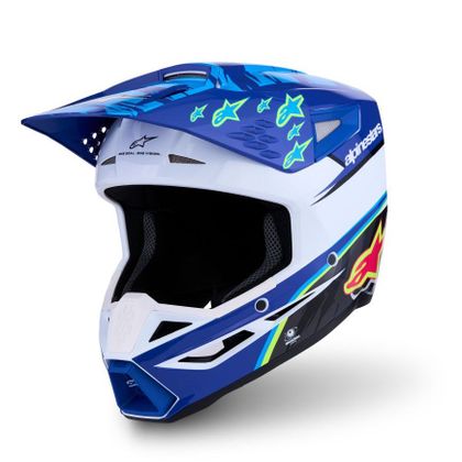 Casque cross Alpinestars S-M3 FALCON 2027 - Bleu / Blanc Ref : AP4456 