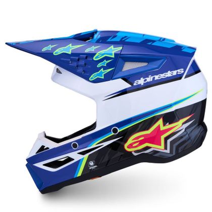 Casque cross Alpinestars S-M3 FALCON 2027 - Bleu / Blanc