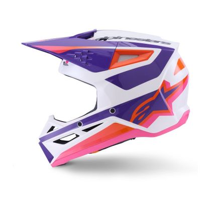 Alpinestars S-M3 HEAT 2025 Cross helmet - White / Purple