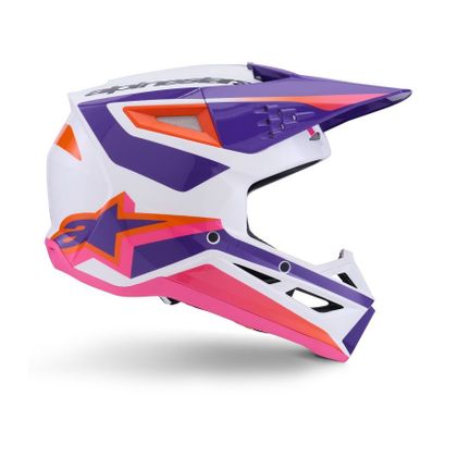 Alpinestars S-M3 HEAT 2025 Cross helmet - White / Purple
