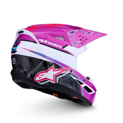 Alpinestars S-M3 FALCON KINDER Crosshelm - Paars / Grijs