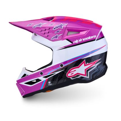 Alpinestars S-M3 FALCON KINDER Crosshelm - Paars / Grijs