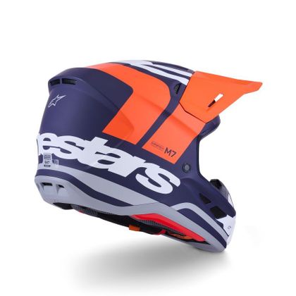 Alpinestars S-M7 COR 2025 Kruishelm - Blauw / Oranje