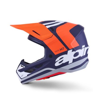 Alpinestars S-M7 COR 2025 Kruishelm - Blauw / Oranje