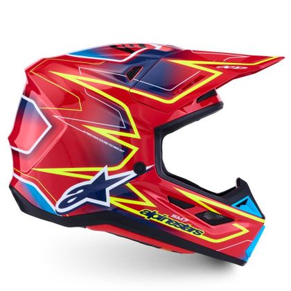 Kask cross Alpinestars S-M7 CAST 2027 - Czerwony / Żółty
