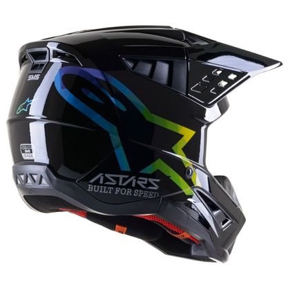 Casco de motocross Alpinestars S-M5 COMPASS - BLACK SILVER HUE GLOSSY 2023 - Negro / Gris