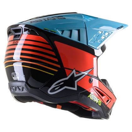 Casco de motocross Alpinestars S-M5 SPEED - BLACK BLUE RED YELLOW 2023