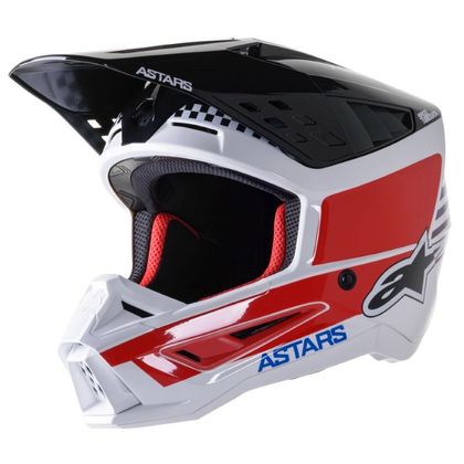 Casco de motocross Alpinestars S-M5 SPEED - WHITE NAVY BLUE RED GLOSSY 2023 Ref : AP12577 