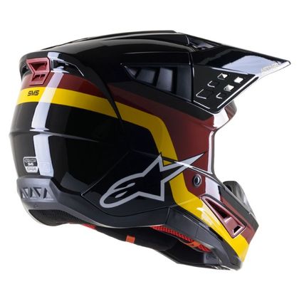 Casco de motocross Alpinestars S-M5 VENTURE - BLACK BORDEAUX YELLOW GLOSSY 2023