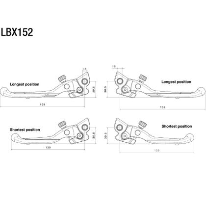 Levier d'embrayage Rizoma Kit complet - avant / arrière - Gris