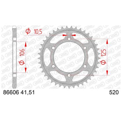 Couronne AFAM ACIER 520 - 51 DENTS - Gris