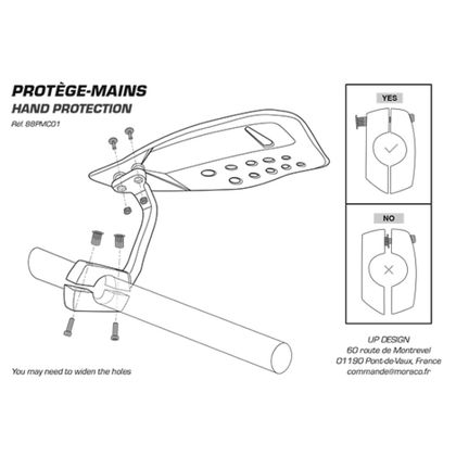 Protèges-mains UP Design Carbone Universel - Noir