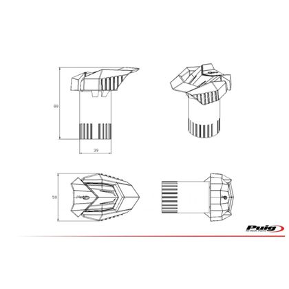 Puig POLSTER KIT R19 Top block Sturzpads - Schwarz