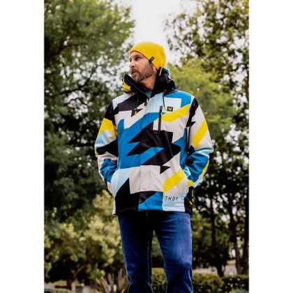 Thor TOUR BRAVE 2025 Enduro jas - Blauw / Geel