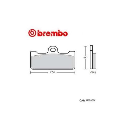 Plaquettes de freins Brembo Racing Z04 TYPE O M029 POUR ETRIER P4 32/36 Universel Ref : BMR0006 / 107A48602 