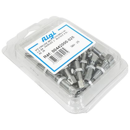 Tendeur de câble ALGI VIS CREUSE DIAM M6 - LONG 24mm - ALESAGE 6,8mm - PERCAGE 3 ACIER BLISTE 25 Universel