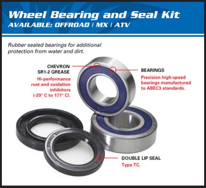 All Balls kit hinten für DR650 '90-96, DR800 '91-97 Radlager