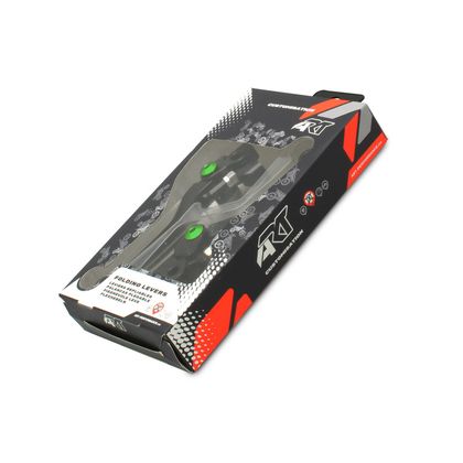 Leviers de frein et d'embrayage ART repliables noir/vis verte par paire Ref : ART00026A / 1060941 