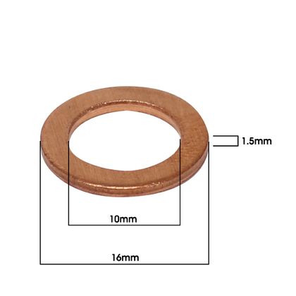 Artein COPPER WASHERS FLAT DIAM 10x16 1.50 mm BLISTER 10 PIECES PRO SERIES Universal Oil drain gasket