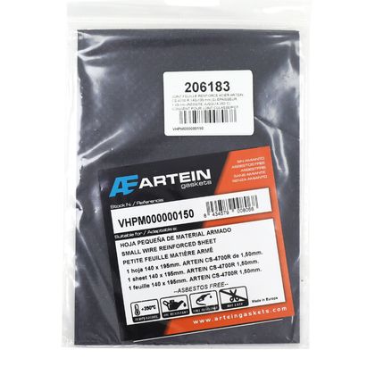 Feuille de joint Artein RENFORCE ACIER CS - 4700 R 140x195 mm S EPAISSEUR 1,50 mm RESISTE JUSQU'A 350 C CONVIENT CULASSE - POT ECHAPPEMENT Universel