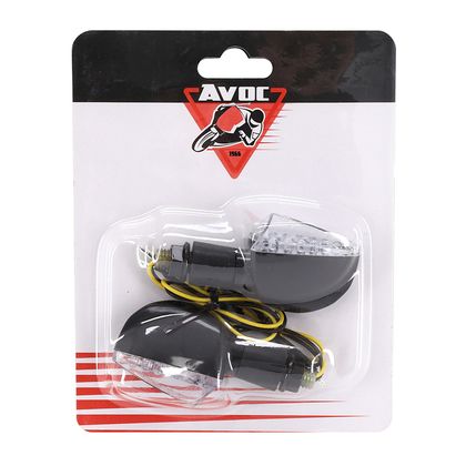 Clignotant Avoc MOTO HINO 17 LEDS BASE ABS TRANSPARENT - 17 L 58mm - H 28mm 45mm HOMOLOGUE ECE PAIRE Universel
