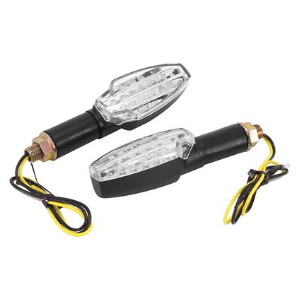 Avoc MOTO FUKA 15 LEDS TRANSPARENT ABS BASE - L 95mm - H 30mm 30mm ECE APPROVED PAIR Universal Direction indicator
