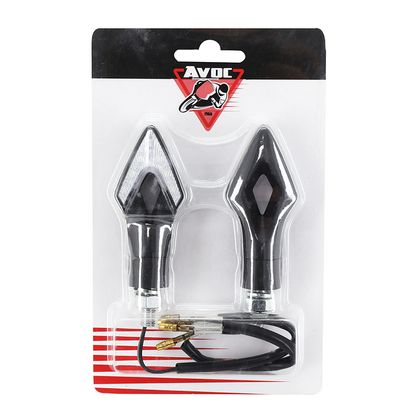 Avoc MOTO IWA 7 VORDERLEUCHTEN 2 HINTERLEUCHTEN BASIS ABS TRANSPARENT - MAT L 80mm - H 35mm 20mm CE-ZERTIFIZIERT PAAR Blinker Universell