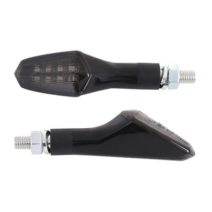 Avoc MOTO KIYO 8 SMD LEDS FRONT 2 REAR BASE TRANSPARENT ABS - MAT L 82mm - H 25mm 28mm CE APPROVED PAIR Universal Direction indicator Ref : AVOC00022A / 154968 