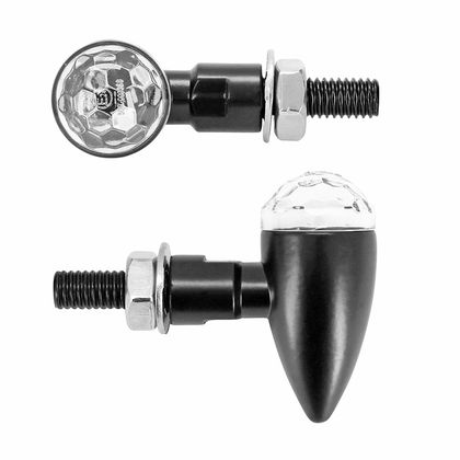 Avoc MOTO MINI SETO 4 LEDS SMD ORANGE ALU TRANSPARENT BASIS - L 43mm - H 20mm 35mm CE-ZULASSUNG PAAR Blinker Universell Ref : AVOC00026A / 161038 