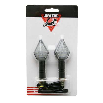 Avoc MOTO MITO 15 LEDS TRANSPARENT ABS BASE - L 90mm - H 35mm - L33mm ECE APPROVED PAIR Universal Direction indicator